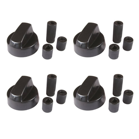 Universal Oven Range Knob Replacement, 4-Pack with 4 Adapters, Compatible with GE/Maytag/Whirlpool and More Gas & Electric Stoves