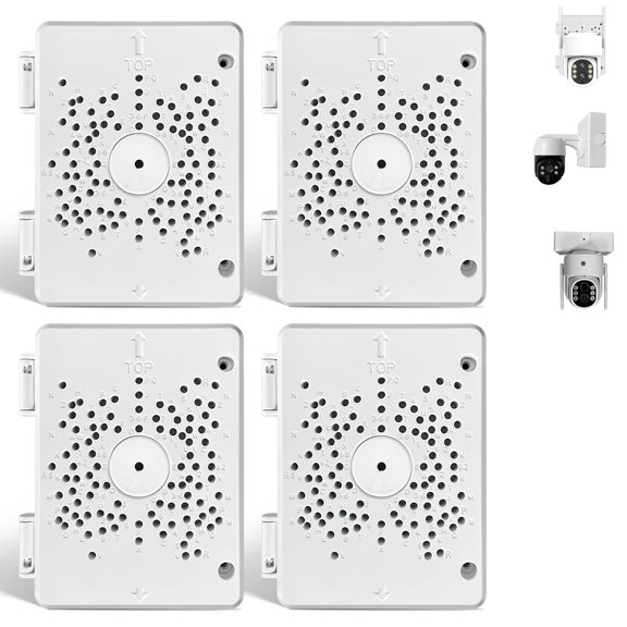 (Universal PTZ Camera Junction Box) Security Camera Bracket Outdoor, Plastic Waterproof Mount Bracket Hide Cable Junction Box, Only Compatible with PTZ Cameras (4 Packs)