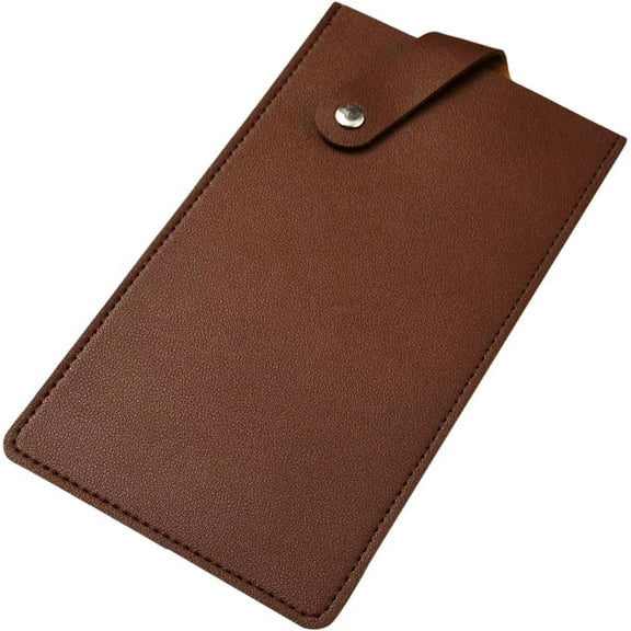 Universal PU Leather Meat Cleaver Edge Guard Waterproof Wide Butcher Scissors Sheath Dark Brown Durable Leather Chef Scissors Cover Sleeve Protector Case Holder with Snap for Kitchen 1pc