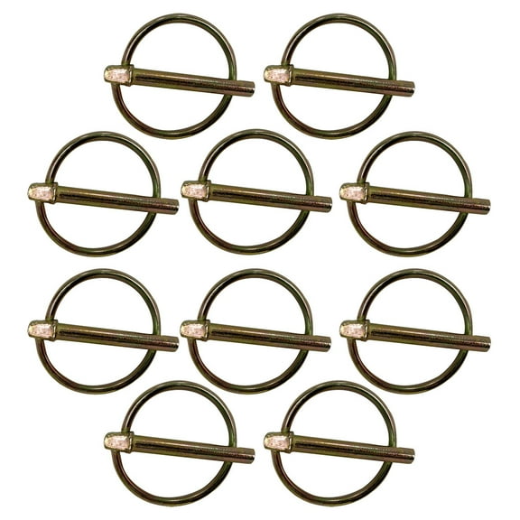 Universal Pack of 10 Ten Linch Pins 1/4" O.D. x 1 3/8" Usable Length
