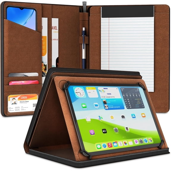 Universal Padfolio Case - Tablet Portfolio Organizer with Notepad Holder - Compatible with iPad 10th/11th Gen, iPad Pro 11, iPad 7/8/9 (10.2", 10.9", 9.7")
