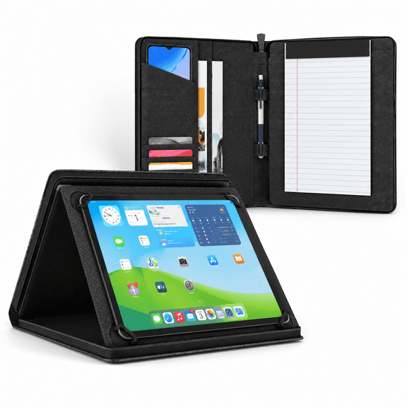 Universal Padfolio Case - Tablet Portfolio Organizer With Notepad Holderpatible Ipad 10th 11th Gen Pro 11 7 8 9 10.2 10.9 And 9.7