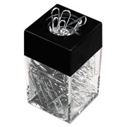 Universal Paper Clips with Magnetic Dispenser, Small (No. 1), Silver, 100 Clips/Dispenser, 12 Dispensers/Pack -UNV72211