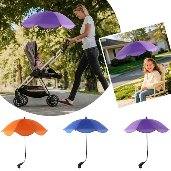 Universal Parasol Sunshade UPF 50+ 360° Rotating Tilt Portable Sun Umbrella for Round Oval Tube Chairs Bikes Wheelchairs 30.7 x 26 Inch