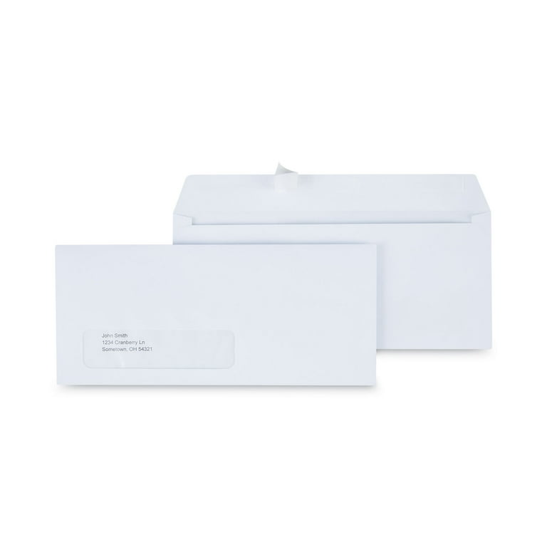 Double Window Business Envelope, #10, Square Flap, Self-Adhesive Closure, 4.13 x 9.5, White, 500/Box Double Window Business Envelope, #10, Square Flap, Self-Adhesive Closure, 4.13 x 9.5, White, 500/Box