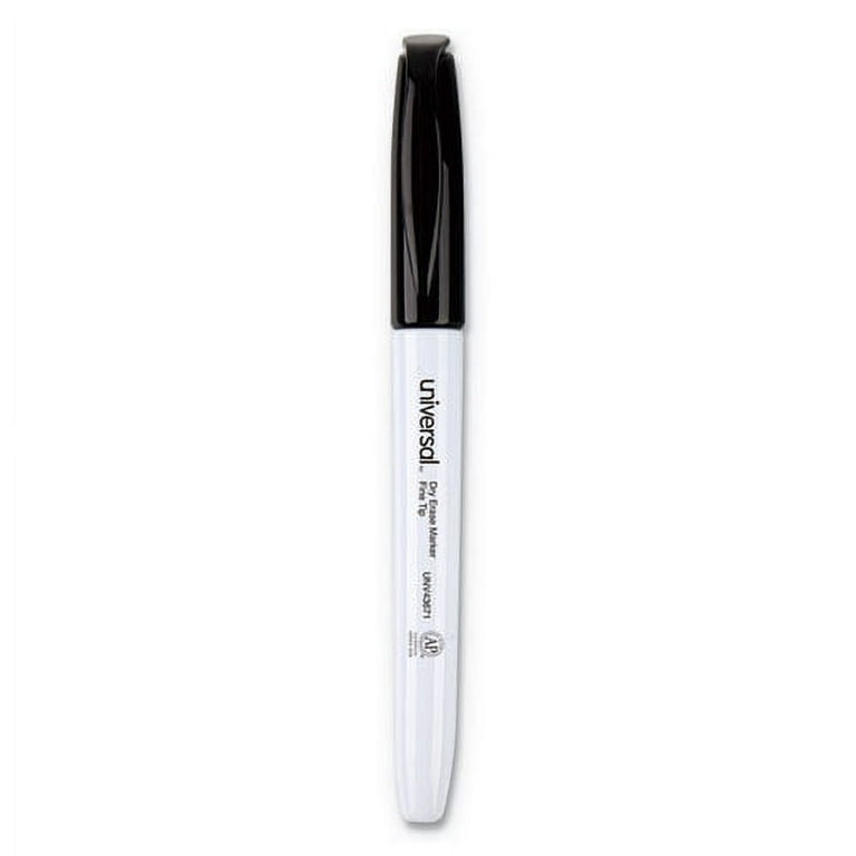 Universal Pen Style Dry Erase Marker Fine Bullet Tip Black Dozen