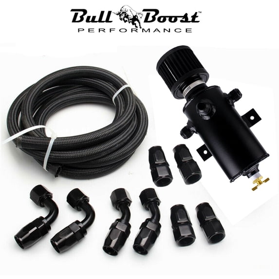 Universal Performance Oil Catch Can 3 Port -10AN Breather 750mL Baffle Tank