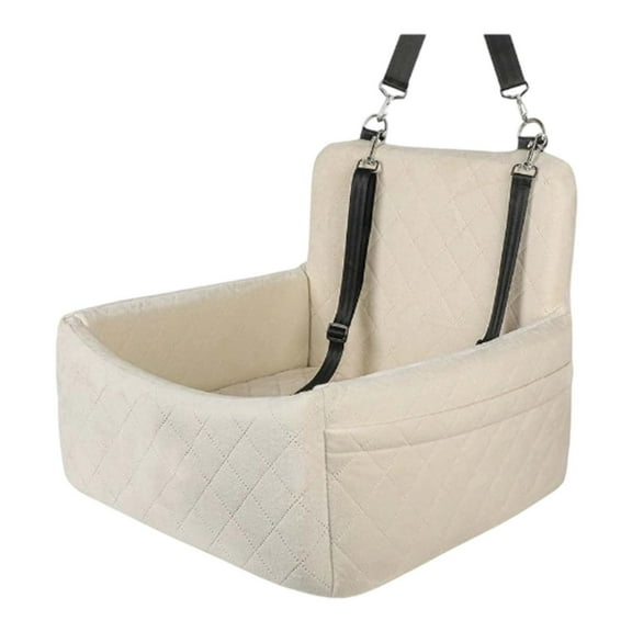 Universal Pet Car Seat Booster for Small Dogs Up to 35lbs with Detachable Washable Cushion and Convenient Storage Pocket