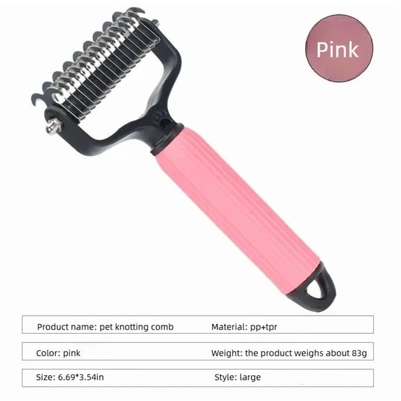 Universal Pet Detangling Comb for Dogs Grooming Tool Double-Sided Stainless Steel for Coat Care & Shedding Removal Easy to Use Essential Grooming