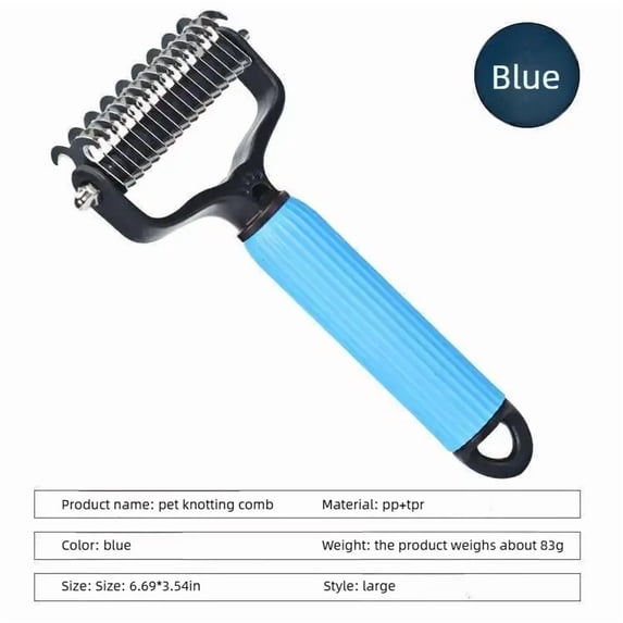 Universal Pet Detangling Comb for Dogs Grooming Tool Double-Sided Stainless Steel for Coat Care & Shedding Removal Easy to Use Essential Grooming