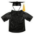 thumbnail image 1 of Universal Pet Graduation Outfit - Stylish Gown for Dogs/Cats - Soft Fabric with Mini Cap & Ribbon - Black/Red/Gold, 1 of 5