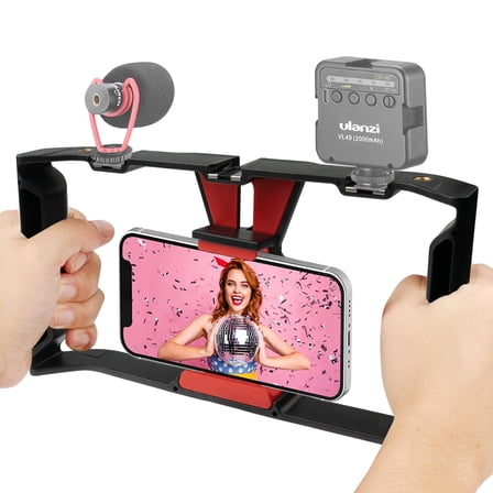 Universal Phone Cage,Handheld Filmmaking Vlogging Case Stabilizer for Videomaker, for iPhone 17/16/15 for Samsung for Pixel and Other Android Phone