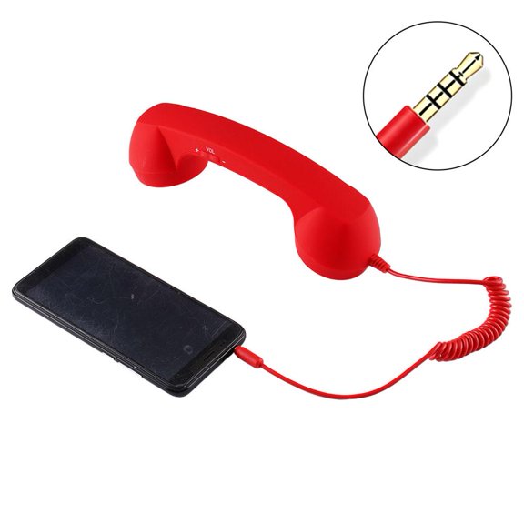 Universal Handset for Phone, Type-C and 3.5mm Retro Telephone Receiver with HD Audio for Smartphones, 1pc