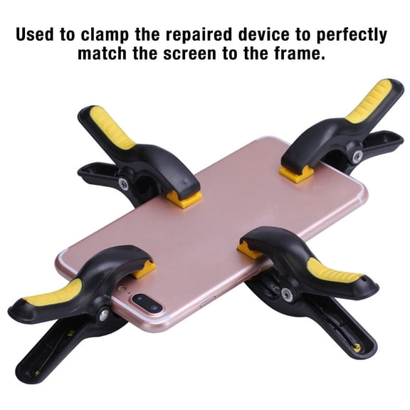 Universal Phone LCD Screen Fastening Clamp - 4Pcs Adjustable Plastic Clip Fixture for iPhone, iPad, and Tablet Repair
