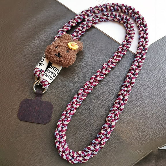 Universal Phone Lanyard, Phone Charms Strap,Red