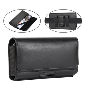 Universal Phone Pouch Case PU Leather Card Slot Cell Phone Belt Holder for iPhone 13/14/15/16/17 Pro Max 14/15 Plus Samsung S23/S24/S25 Edge for Men,L(6.6‘’x3.4''x0.86'')