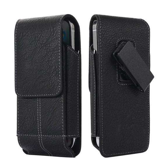 Universal Phone Pouch PU Leather Card Slot Belt Holder for iPhone 13/14/15/16/17 Pro Max 14/15 Plus Samsung S23/S24/S25 Edge for Men,L(6.6‘’x3.4''x0.86'')