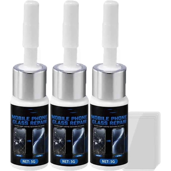 Universal Phone Screen Scratch Repair Liquid, Glass Repair Liquid for Phone, for Cracks Chips Broken Display Poliish DIY Fix Solution(3pcs)