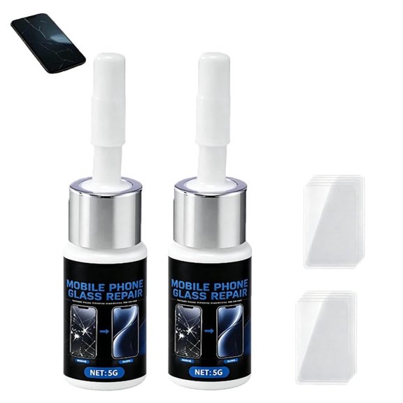 Universal Phone Screen Scratch Repair Liquid, Nano Cracked Screen Repair Liquid, Phone ScreenScratch Remover | Universal Liquids Quick Repair, 5ml for Glass Scratches and Cracks (2pc)