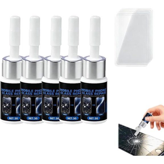 Universal Phone Screen Scratch Repair Liquid, Phone Screen Scratch Remover, Universal Liquids Quick Repair, for Glass Scratches and Cracks (5PCS)