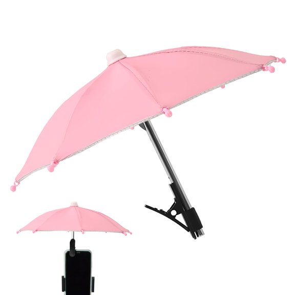 Universal Phone Umbrella with Adjustable Clip Base, UPF 50+ Sunshade Cell Phone Cover for Outdoor Use, Anti-Glare & Heat-Resistant Mini Sun Shield for All Smartphones (Camouflage)
