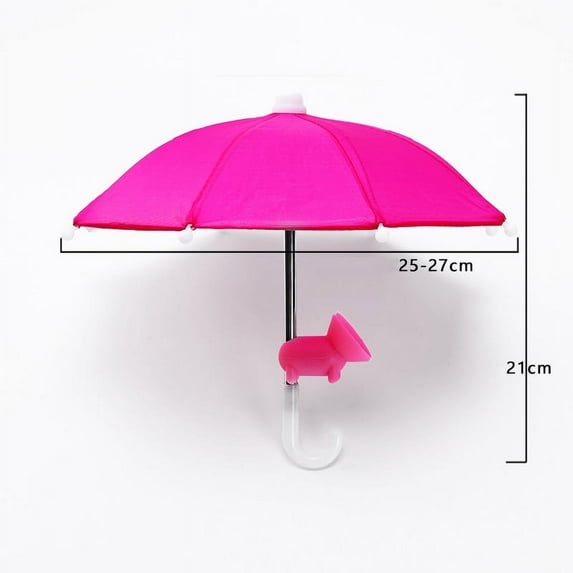 Universal Phone Umbrella Stand with Suction Cup Base - Polyester Sun & Rain Protector for Outdoor Mobile Device Viewing in Bright Conditions(Hot Pink),Ccwuwei