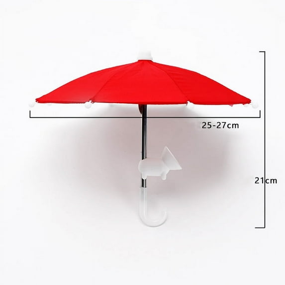Universal Phone Umbrella Stand with Suction Cup Base - Polyester Sun & Rain Protector for Outdoor Mobile Device Viewing in Bright Conditions(Red),Ccwuwei