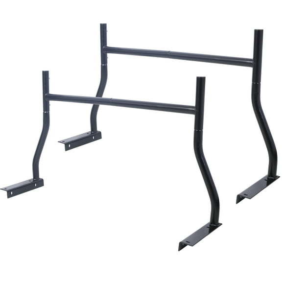 Universal Pick-Up Truck Rack 650 LBS Adjustable Fit 2-Bars Utility Ladder Truck Cargo Contractor Rack  Black