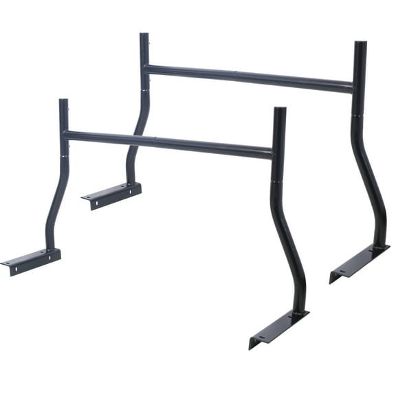 Universal Pick-Up Truck Rack 650 LBS Adjustable Fit 2-Bars Utility Ladder Truck Cargo Contractor Rack, Black