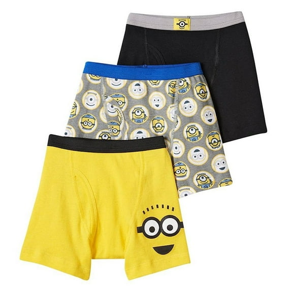 Universal Pictures Despicable Me Minion Boys Underwear, 3 Pack Boxer Briefs (Little Boys & Big Boys)