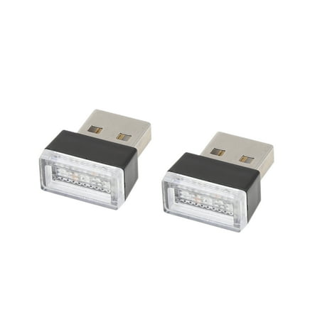 Universal Pink USB LED Atmosphere Light Car Night Decoration Lamp Interior Ambient Lighting 2 Pcs
