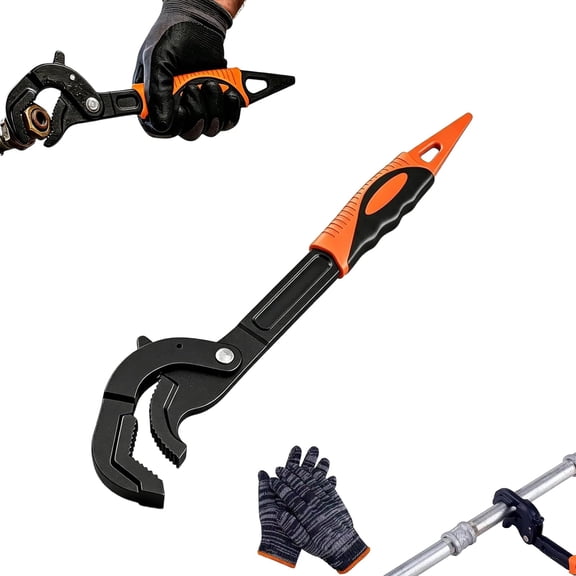 Universal Pipe Wrench Set, Self-Adjusting Anti-Slip Jaws, 10” and 15”, for Plumbing and Auto Repair