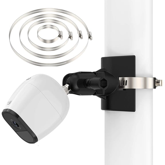 Universal Pole Mounting Bracket for Arlo Pro 2/Arlo Pro 3/4/Arlo Ultra/Arlo Essential/ Cam Outdoor/eufyCam 2, Outdoor Wall Mount - Stable Multifunctional Winding Installation(1Pack,Black)