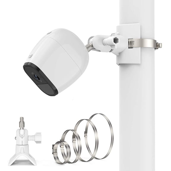 Universal Pole Mounting Bracket for Pro 2/ Pro 3/4/ Ultra/ Essential/ Cam Outdoor/eufyCam 2,Outdoor Wall Mount - Stable Multifunctional Winding Installation(1Pack,White)