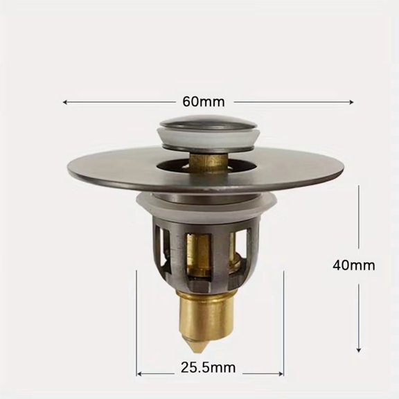 Universal Pop-Up Drain Core Filter | Copper Bathroom Sink Plug & Kitchen Deodorizing Floor Drain Plug
