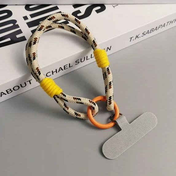 Universal Portable Candy Colors Nylon Phone Case Strap Keychain Hanging Rope Phone Lanyard Anti-lost Rope Phone Wrist Straps KHAKI