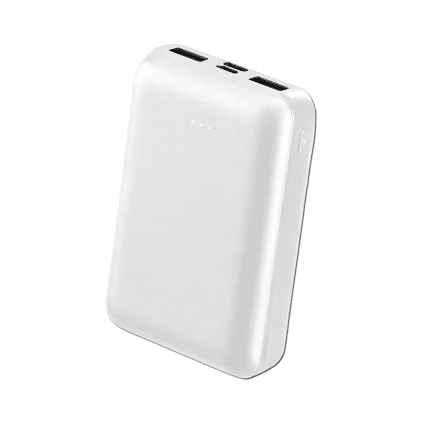 Universal Portable Power Bank 10,000mAh 30W, Dual USB Output Smart Charging with LED, White