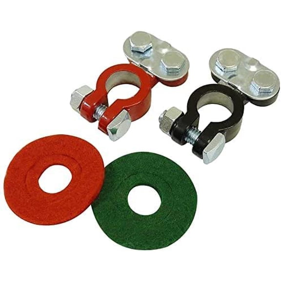 Universal Positive & Negative Battery Cable Terminal Top Post Connectors Clamps Kit, Durable Adjustable Quick Release Battery Terminal Assortment Set for Car Truck Boat RV Automotive