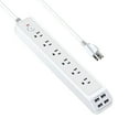 thumbnail image 1 of Universal Power Strip Extension Cord US Standard 2500W Power Strip Household Extension Board Socket With Control Buttons 6 Socket 4 USB Ports Plug Board, 1 of 6