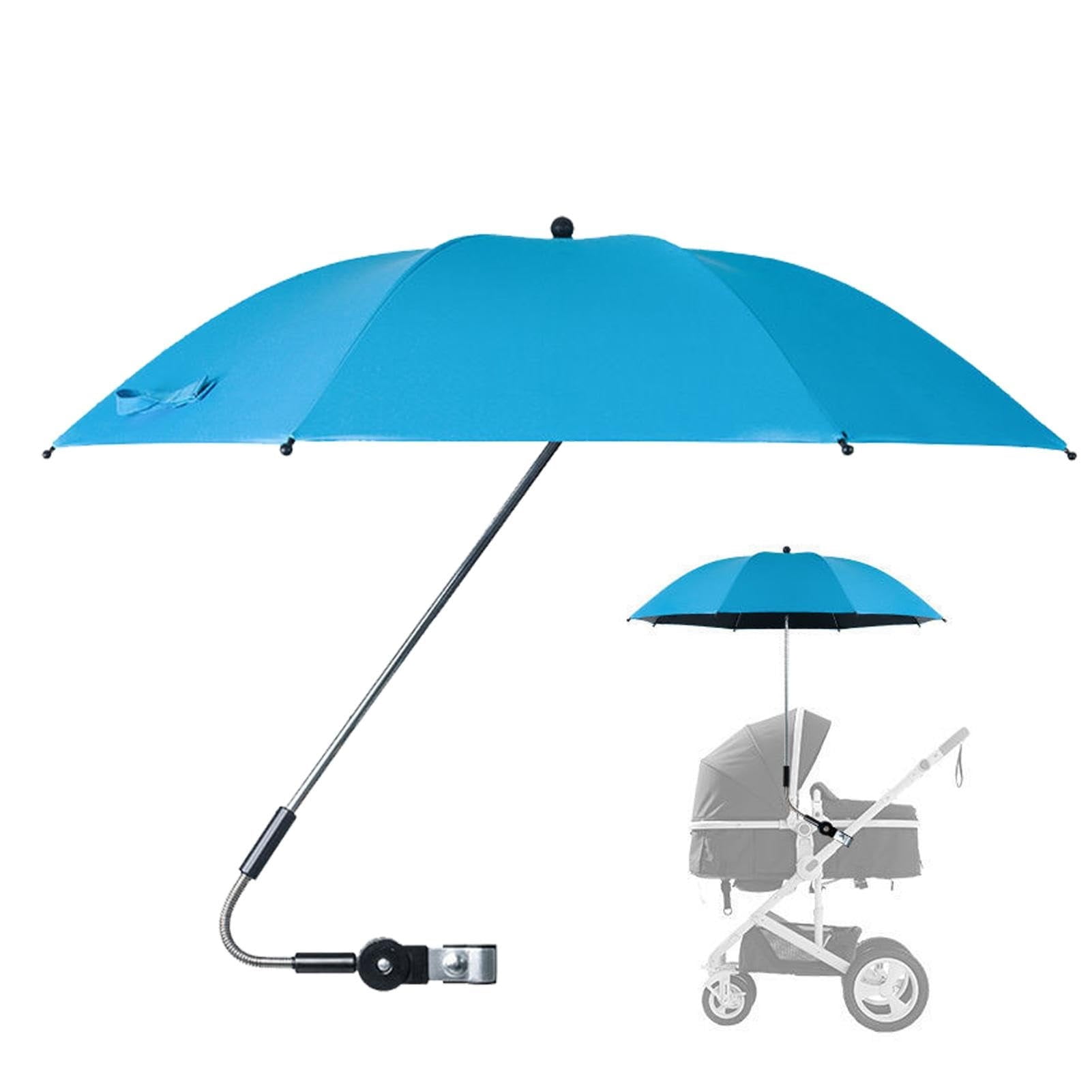 Universal Pram Parasol, UV Protection Pram Umbrella, 360 Degree