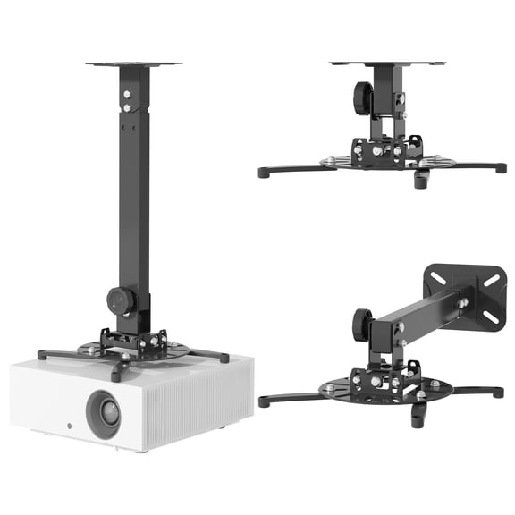Universal Projector Ceiling Mount Wall Bracket Holder Fits Flat Or Sloped Height Adjustable With Extendable Arms For Home And Office