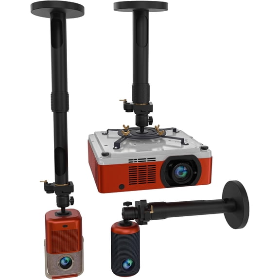 Universal Projector Mount - Adjustable Ceiling or Wall Mount for Office & Mini Projectors - Full Motion, Eas Installation, 360 Swivel, Extendable Length 13.8" to 21"