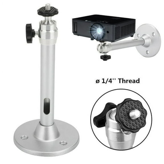 Universal Projector Wall Ceiling Mount Hanger 360 Degree Rotatable Head with Length 7.0 inch / 11 lbs Load Mounting Bracket Fit for Most Home and Office Projector (Silver)
