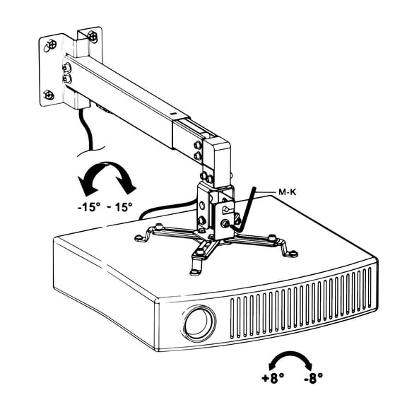 Universal Projector Wall Mount (Max 44 lbs) - White