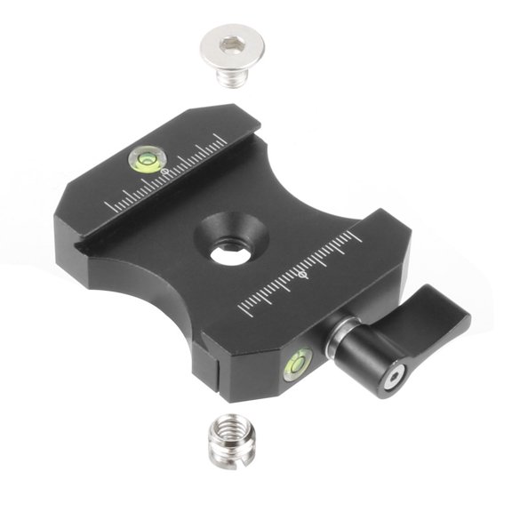 Universal Quick Release Plate Clamp Adapter 3/8 1/4 Screw Built-in Bubble Level
