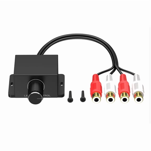 Universal RCA Level Controller Car Audio Amplifier RCA Audio Adjuster Bass Boost Volume Control Knob and Cable for Car Motorcycle Speakers Home Theater