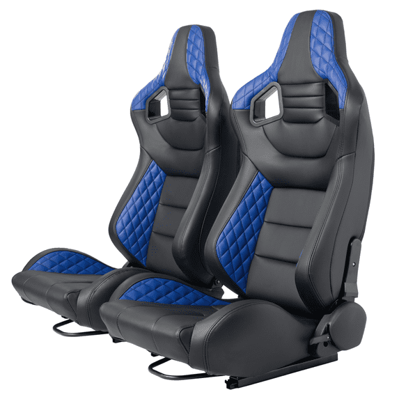 Universal Racing Seat with 165 Degree Adjustable Backrest for Most Car Models, Premium PVC Leather with High Elastic Sponge, Easy Installation with Sliders Included
