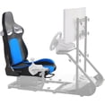 thumbnail image 1 of Universal Racing Seat with Adjustable Backet, Bucket Seat with Double Lock Slide for Universal Racing Simulator Cockpits, PU Leather (Black+Blue), 1 of 7