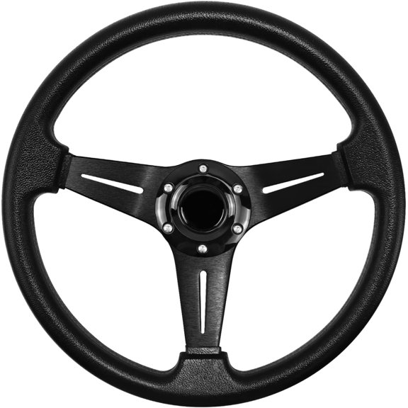 Universal Racing Steering Wheel, 13.8 Inch 6 Bolt Anti-Slip Leather and Aluminum Gaming Steering Wheel with Horn Button for Racing/Car Sim Driving/JDM Sports Racing Steering Whee black