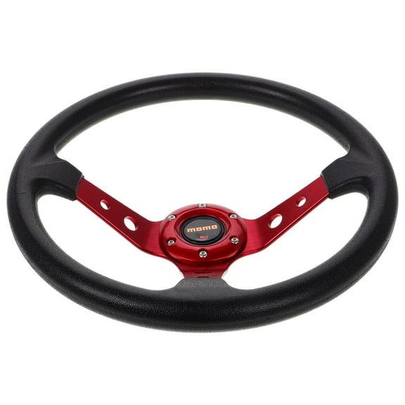 Universal Racing Steering Wheels 14 Inch 350mm Dish Deep Steering Wheels Pu Drifting Steering Wheels For Car Golf Cart And Gaming Red